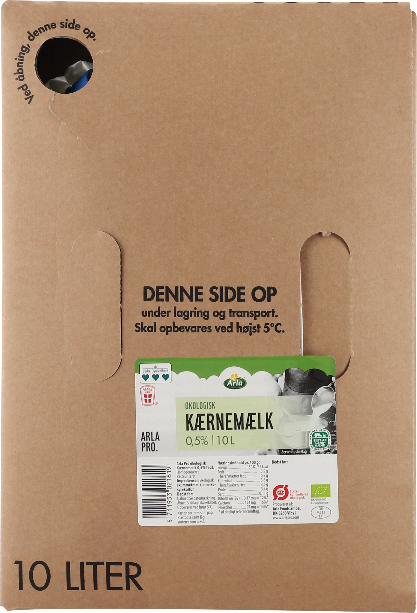 Øko Kærnemælk BiB 0,5% 10 l