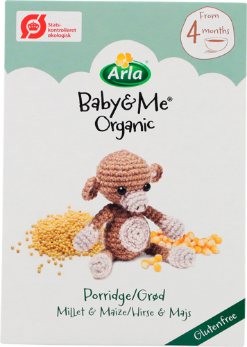 Arla Baby&Me® Økologisk Grød med hirse og majs, Glutenfri 210 g