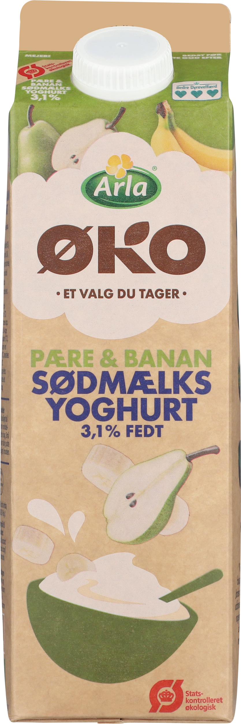 Pære/Banan Sødmælksyoghurt 3,1% 1000 g