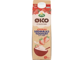 Øko Sødmælksyoghurt m. jordbær 3,1% 1000 g