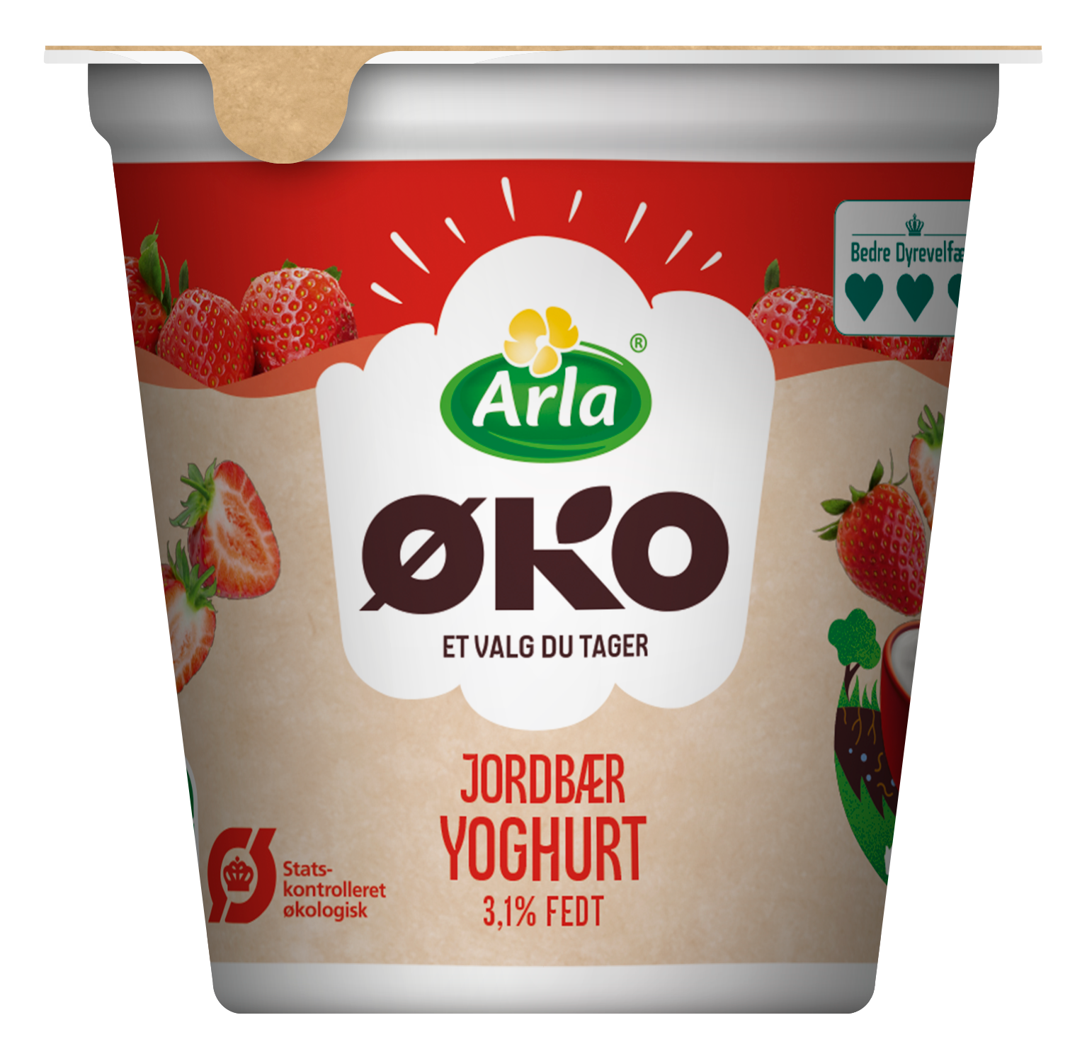Øko Yoghurt m. jordbær 3,1% 150 g