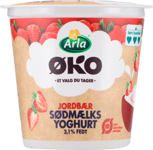 Arla® ØKO Økologisk yoghurt 3,1% med jordbær 150 g