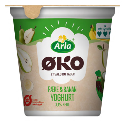 Arla® ØKO Økologisk Yoghurt pære/banan 3,1% 150 g