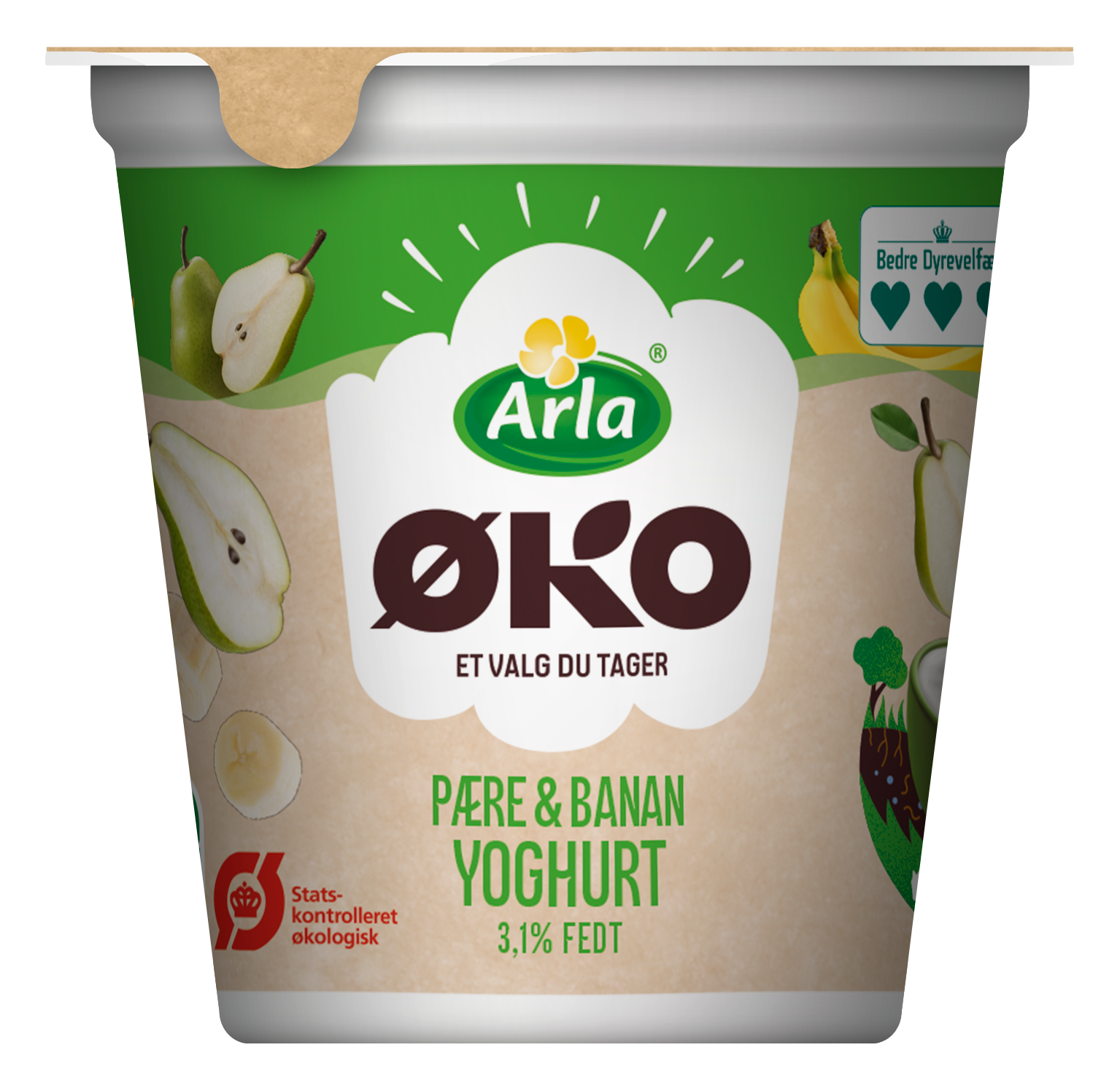 Arla® ØKO Øko Yoghurt m. pære og banan 3,1% 150 g