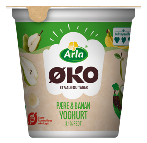Arla® ØKO Økologisk yoghurt 3,1% med pære og banan 150 g