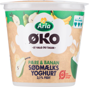 Arla® ØKO Økologisk yoghurt 3,1% med pære og banan 150 g