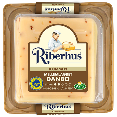 Riberhus® Danbo Mellemlagret m. kommen 45+ 240 g