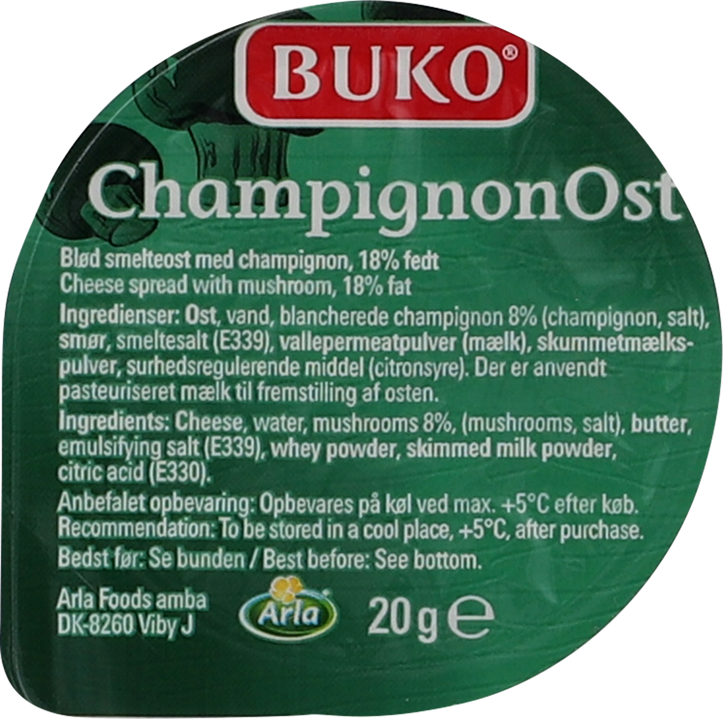 Smelteost m. champignon 20 g