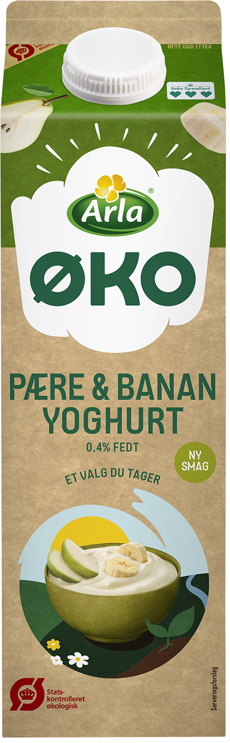 Økologisk Yoghurt pære/banan 0,4% 1000 g