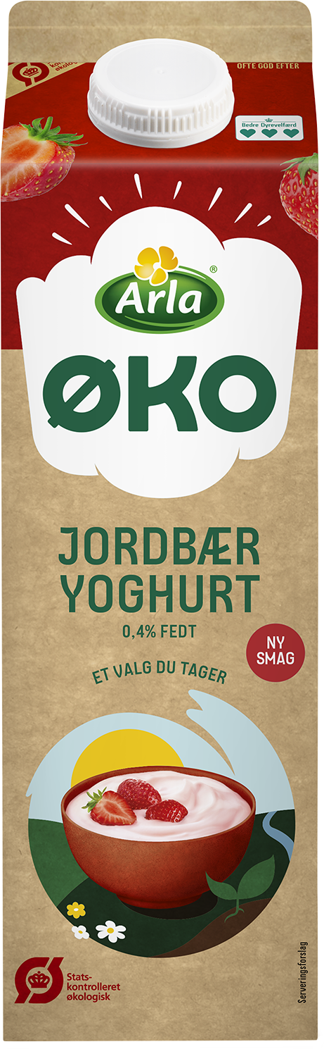 Økologisk Yoghurt jordbær 0,4% 1000 g