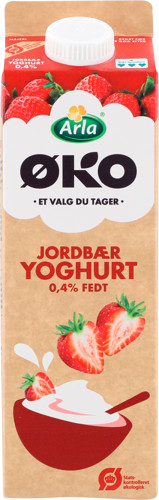 Arla® ØKO Arla® ØKO økologisk yoghurt 0,4% med jordbær 1000 g