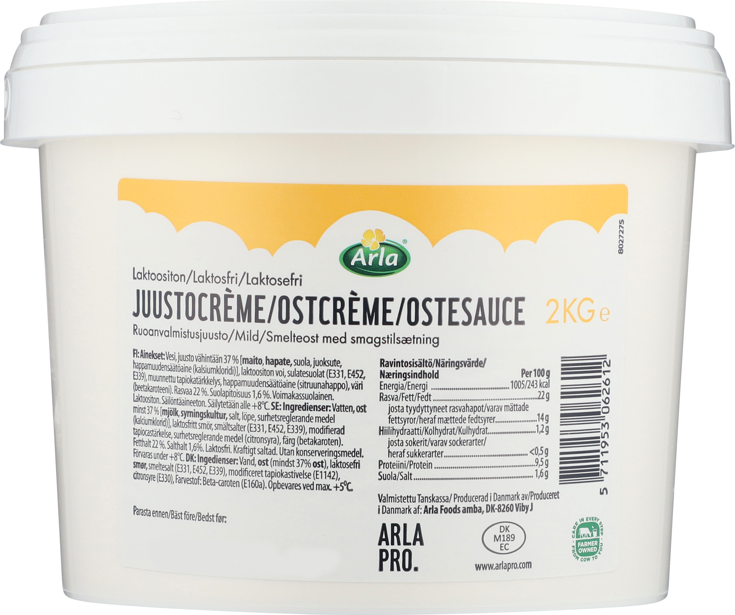 Ostesauce 22% 60+ 2 kg
