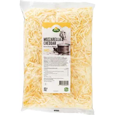 Mozzarella og Cheddar, Revet 40+ 1 Kg