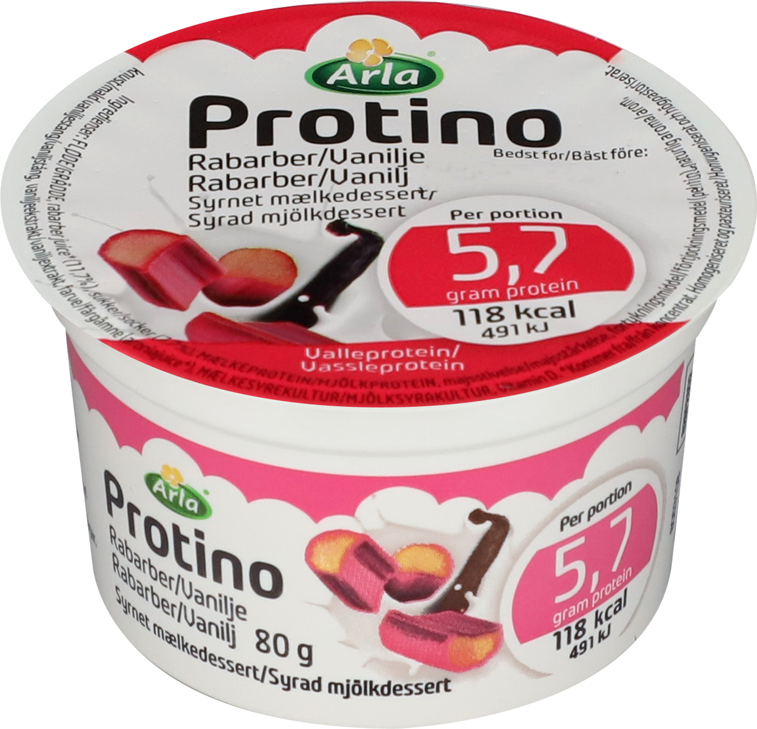 Protino rabarber / vanilj portion