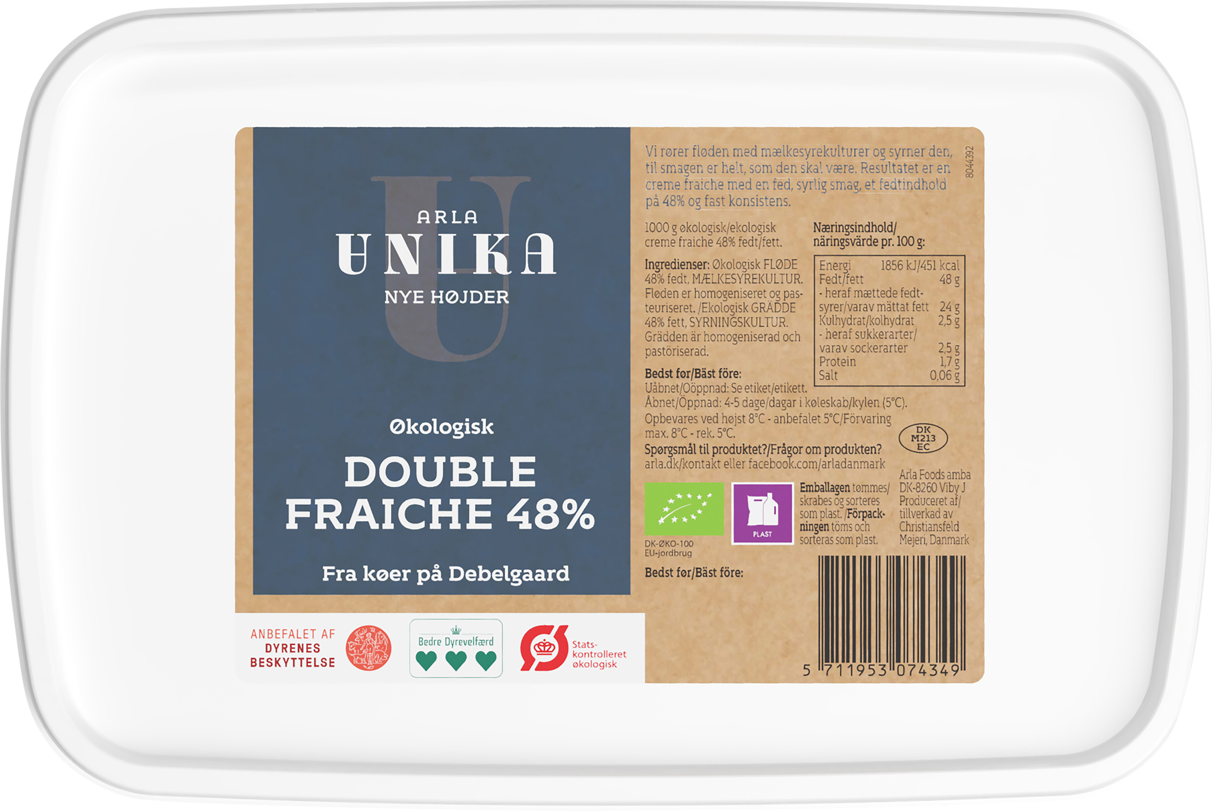 Økologisk Double Fraiche 48% 1000 g