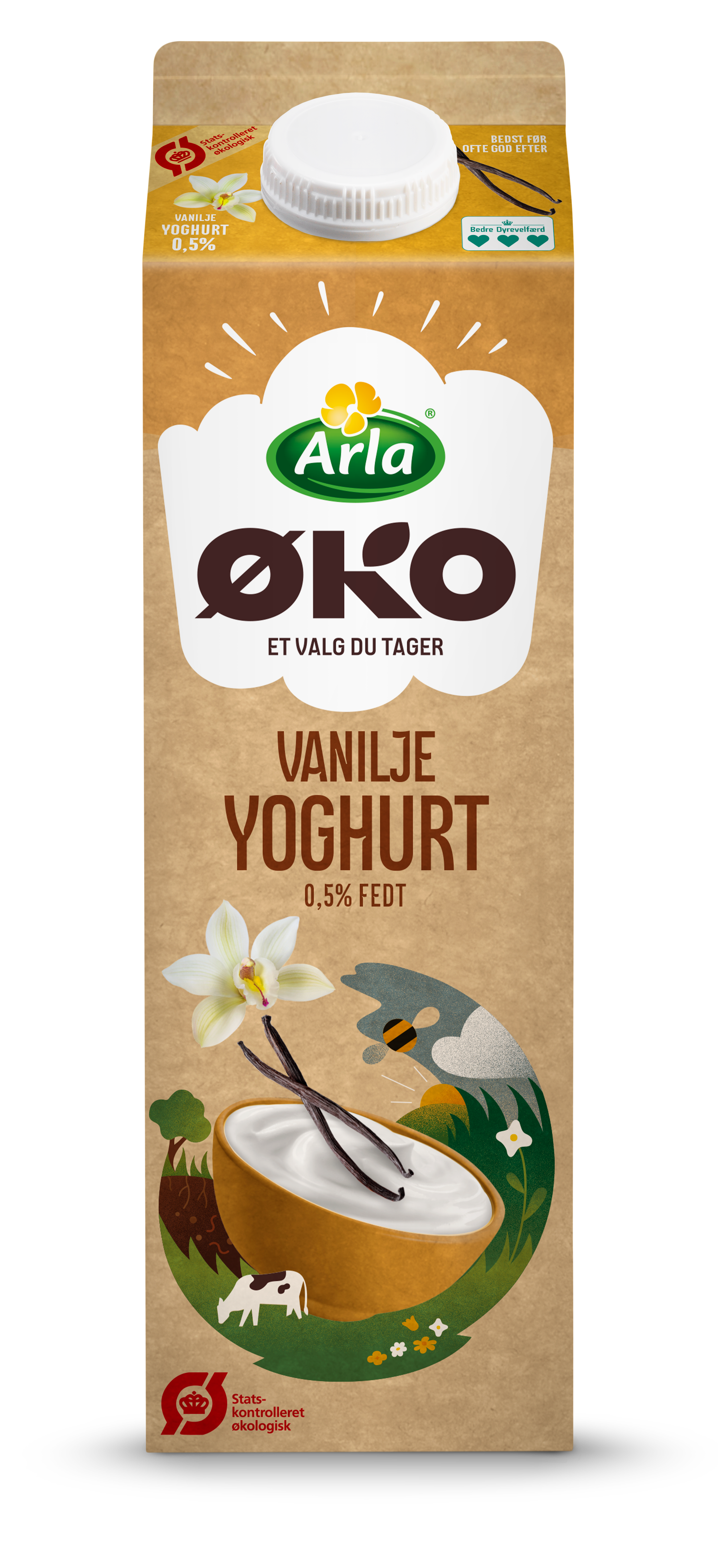 Økologisk Yoghurt vanilje 0,5% 1000 g