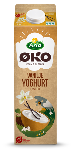 Arla® ØKO Økologisk yoghurt 0,5% med vanilje 1000 g