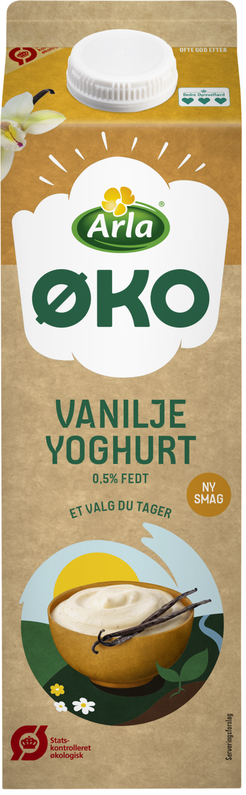 Økologisk Yoghurt vanilje 0,5% 1000 g
