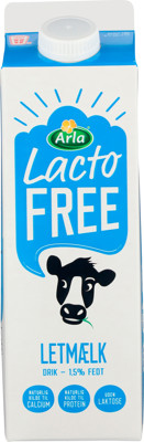 Arla®LactoFREE Laktosefri Letmælk 1,5% 1 l