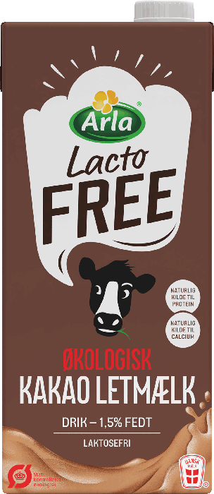 Økologisk Laktosefri Kakao Letmælk 1,5% 1 L