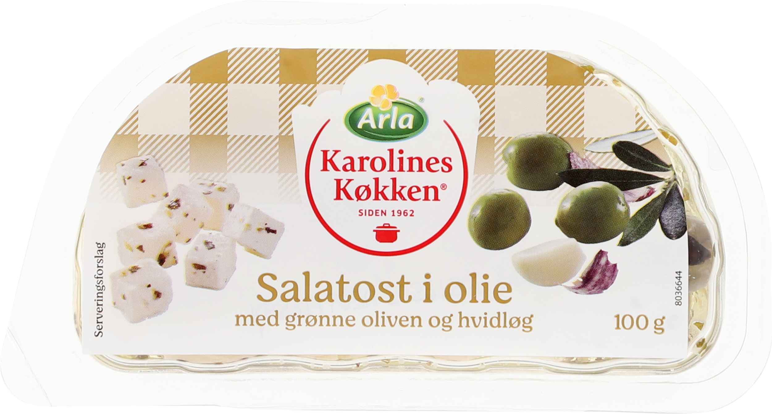 Salatost i olie m grønne oliven/hvidløg 45+ 100 g