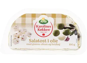 Salatost i olie m grønne oliven/hvidløg 45+ 100 g