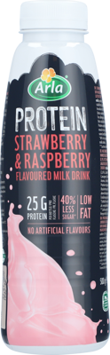 Arla® Protein Jordbær og hindbær mælkedrik 500g