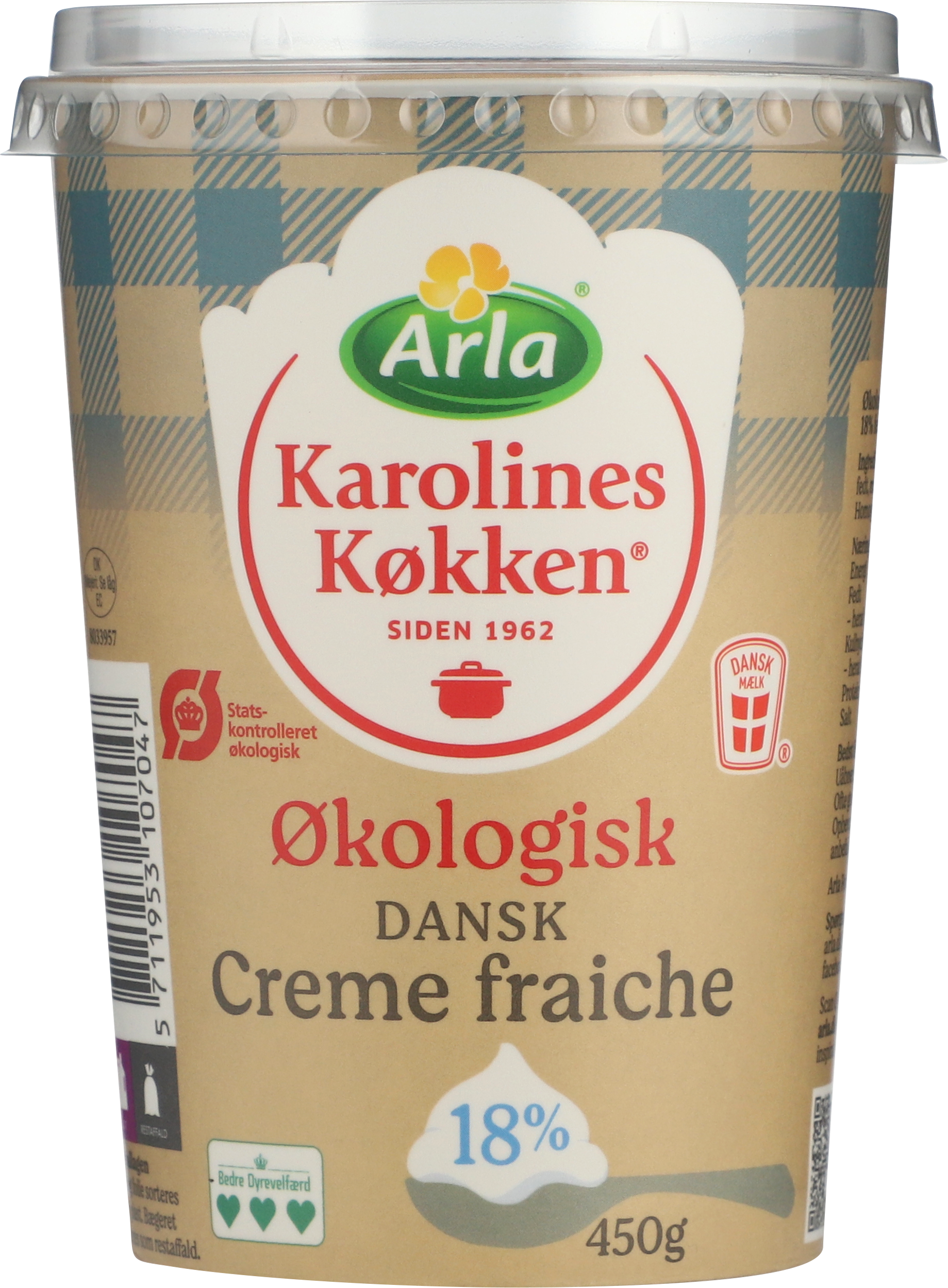 Økologisk Creme fraiche 18% 450 g.