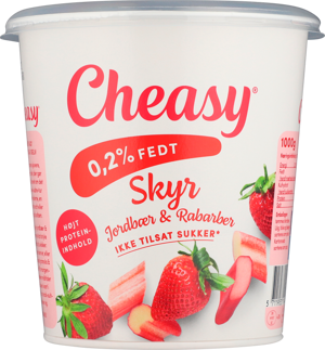 Cheasy® Skyr jordbær & rabarber 0,2% 1000 g