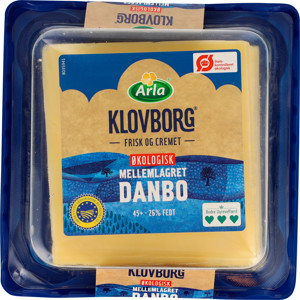 Arla Klovborg® Økologisk Danbo Mellemlagret 45+ 165 g