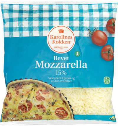 Karolines Køkken® Mozzerella revet ost 30+ 500 g