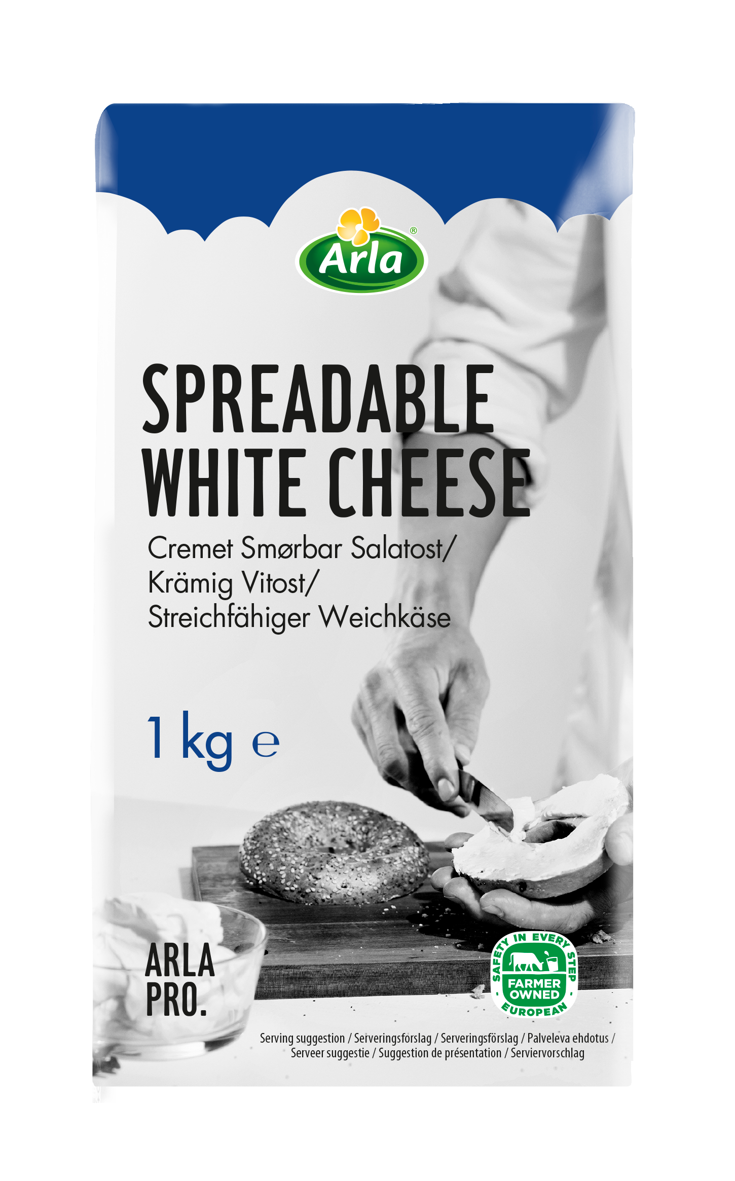 Cremet Smørbar Salatost i blok 1 kg