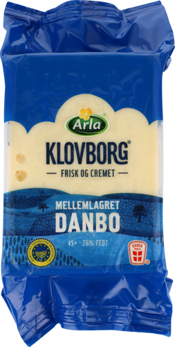Arla Klovborg® Danbo Mellemlagret 45+ 650 g