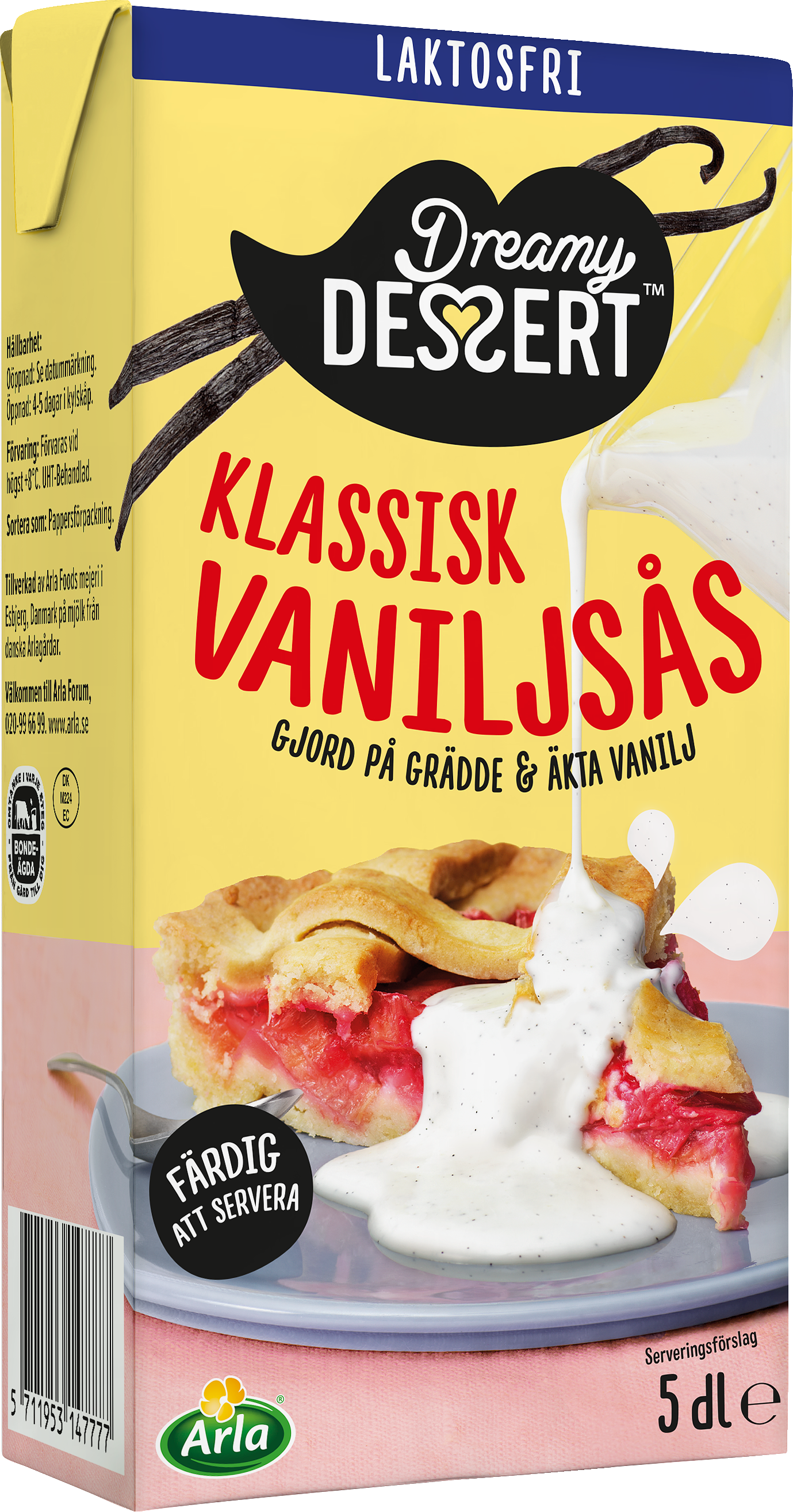 Laktosfri klassisk vaniljsås 5 dl