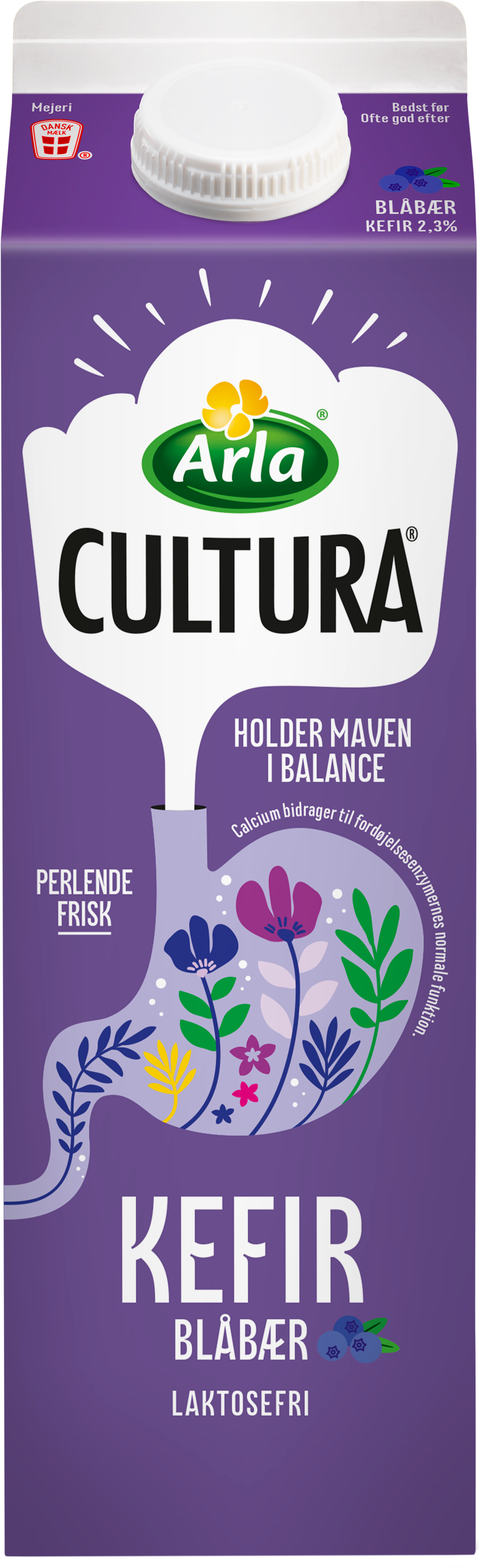 Arla Cultura® Laktosefri kefir med blåbær 2,3% 1 l