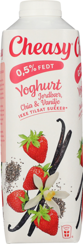 Cheasy® Yoghurt med jordbær, chia og vanilje 0,5% 1000 g