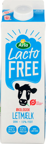 Arla®LactoFREE Økologisk Laktosefri Letmælk drik 1,5% 1 l