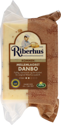 Riberhus® Danbo Mellemlagret m. kommen 45+ 520 g