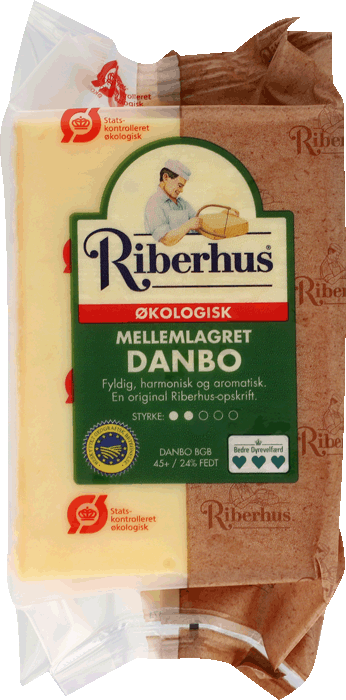 Økologisk Mellemlagret Danbo 45+ 450 g