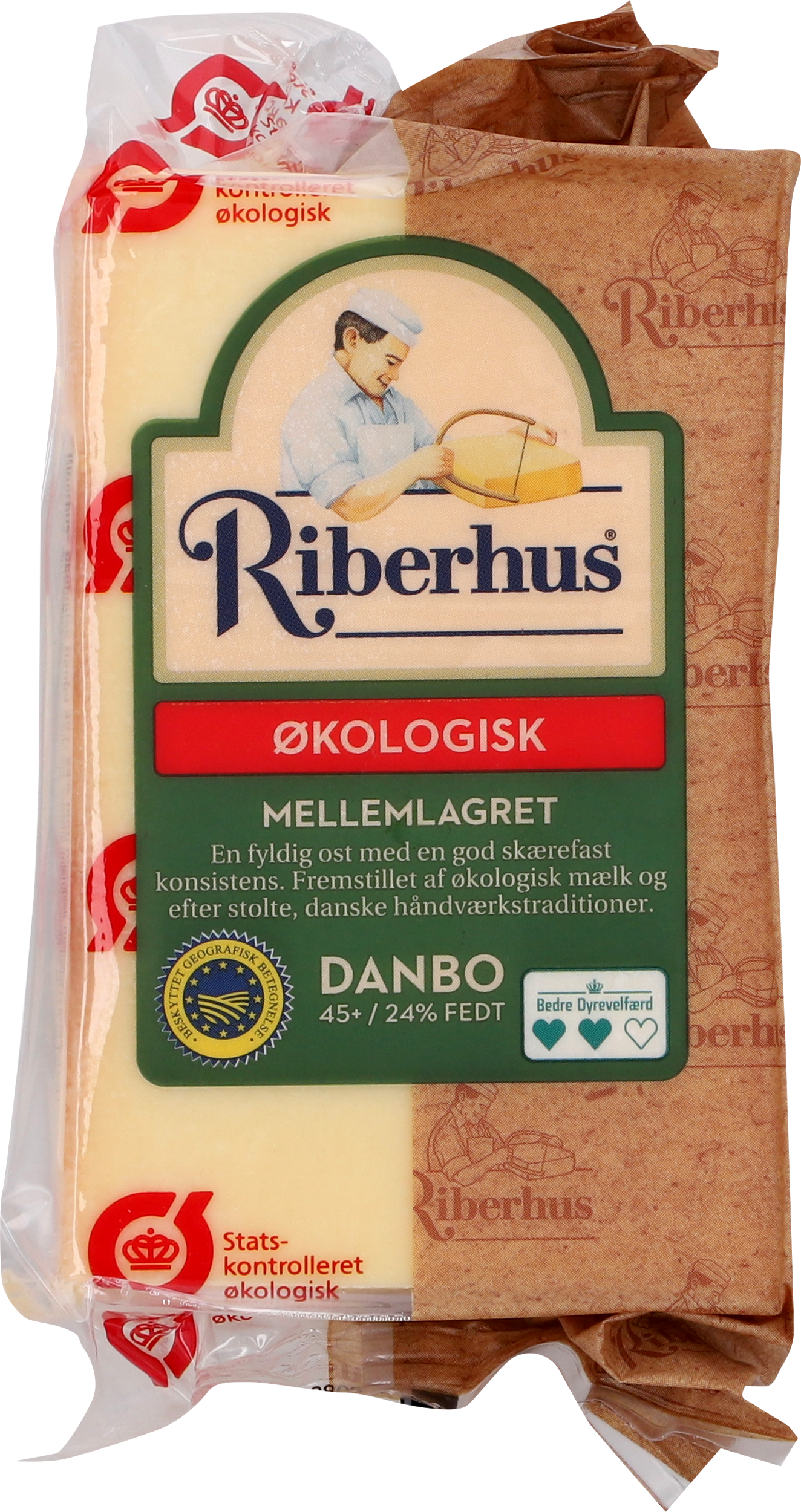Økologisk Mellemlagret Danbo 45+ 450 g