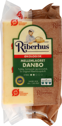 Riberhus® Økologisk Mellemlagret Danbo 45+ 450 g
