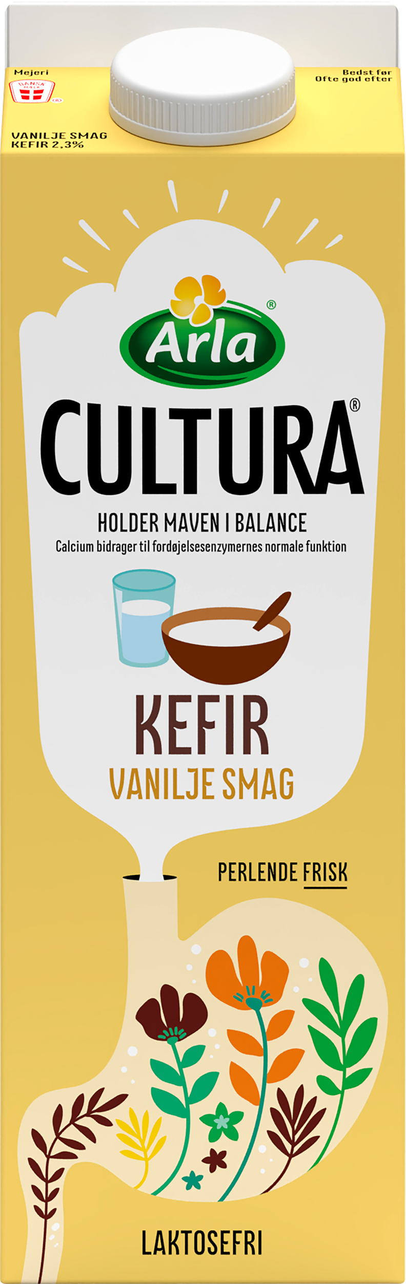 Laktosefri kefir vaniljesmag 2,3% 1 l