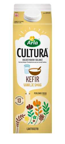 Arla Cultura® Laktosefri kefir vaniljesmag 2,3% 1 l 1000 ml