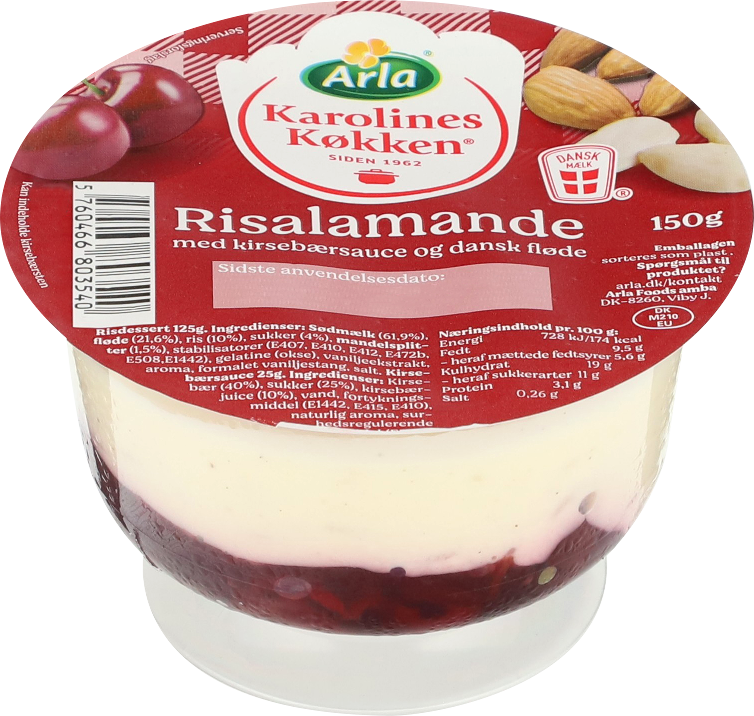 Risalamande m. kirsebærsauce 9,5% 150 g