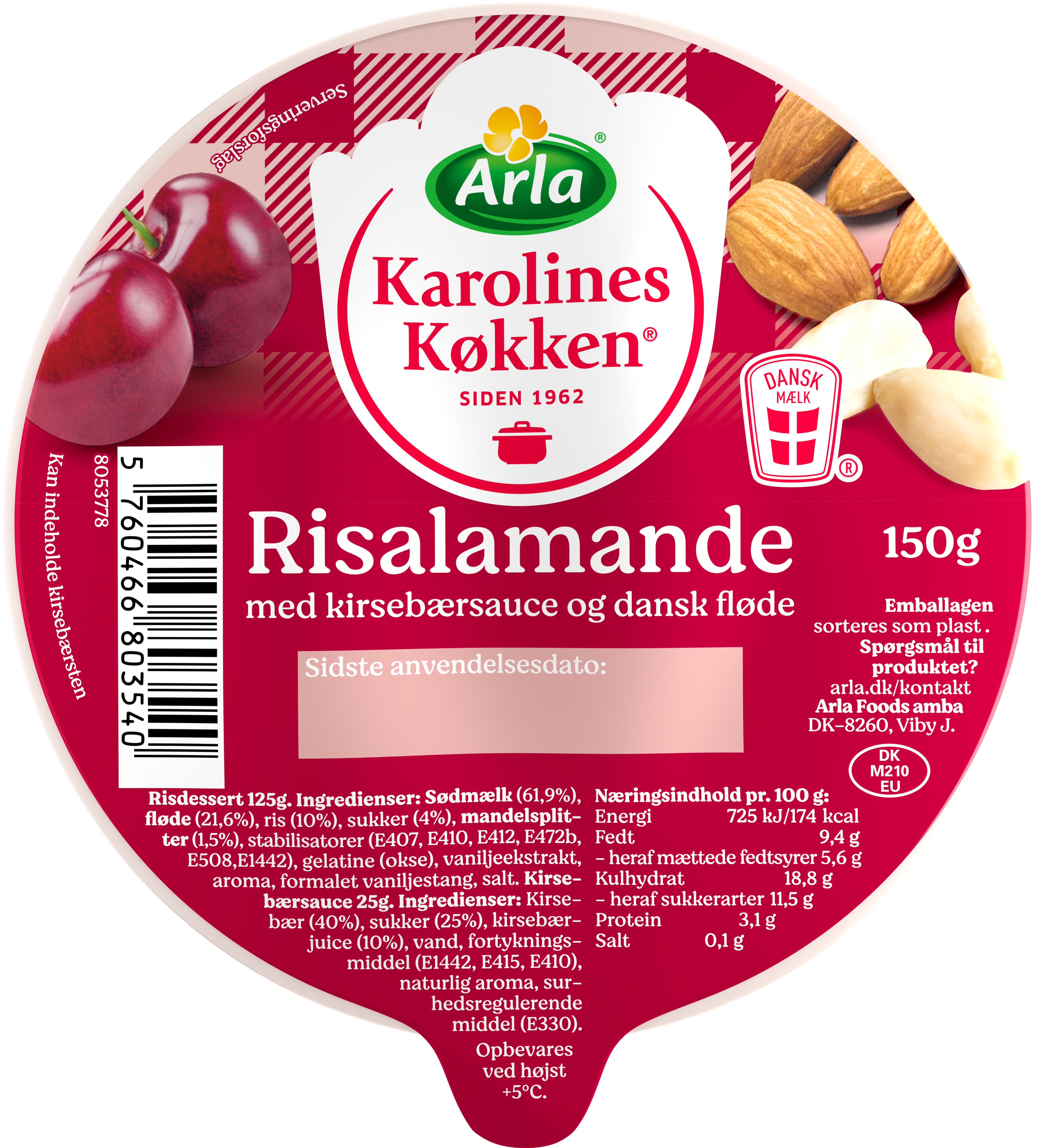 Risalamande m. kirsebærsauce 9,5% 150 g