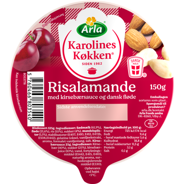 Risalamande m. kirsebærsauce 9,5% 150 g