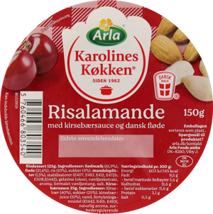 Karolines Køkken® Risalamande m. kirsebærsauce 7,7% 150 g