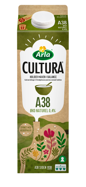 Quacker Arla Arla Cultura® A38 Øko Naturel 0,4% 1000 g | Arla