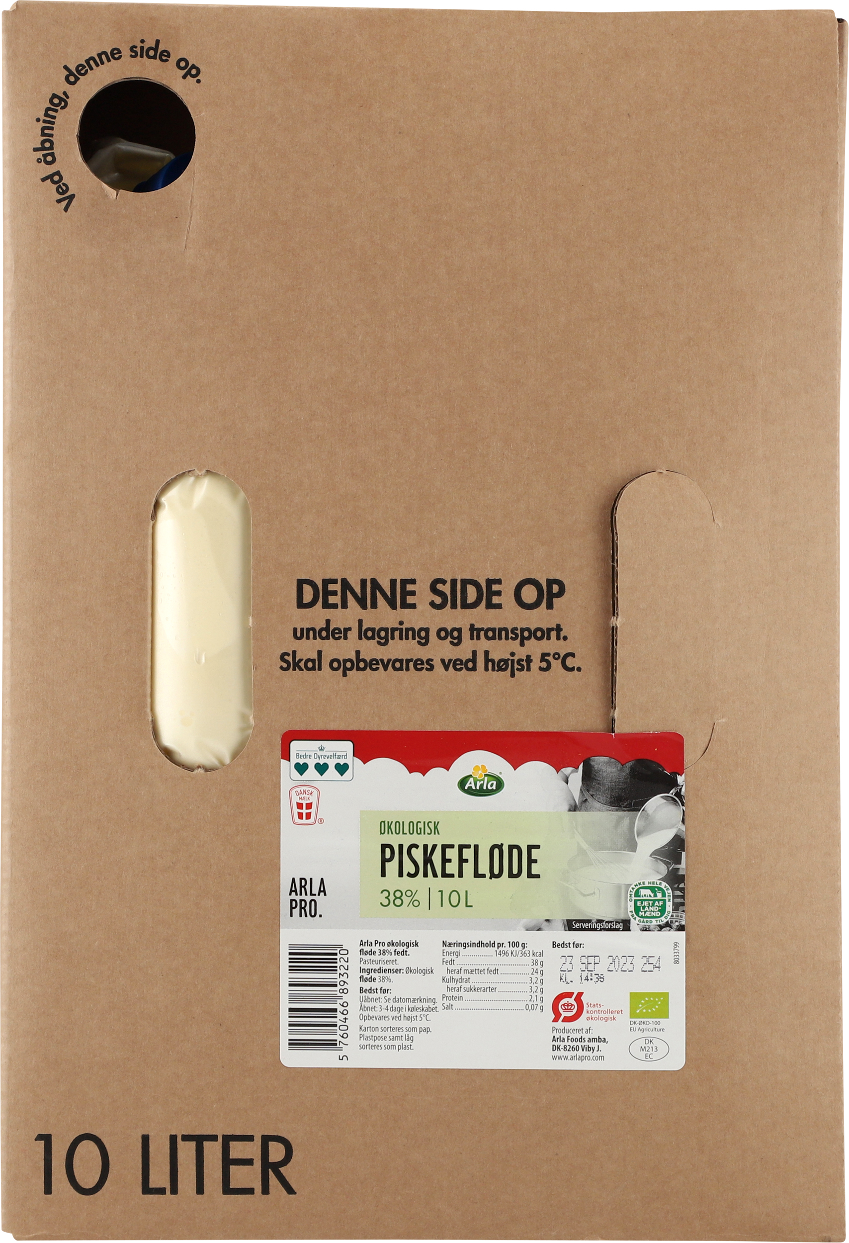 Øko Piskefløde BiB 38% 10 l