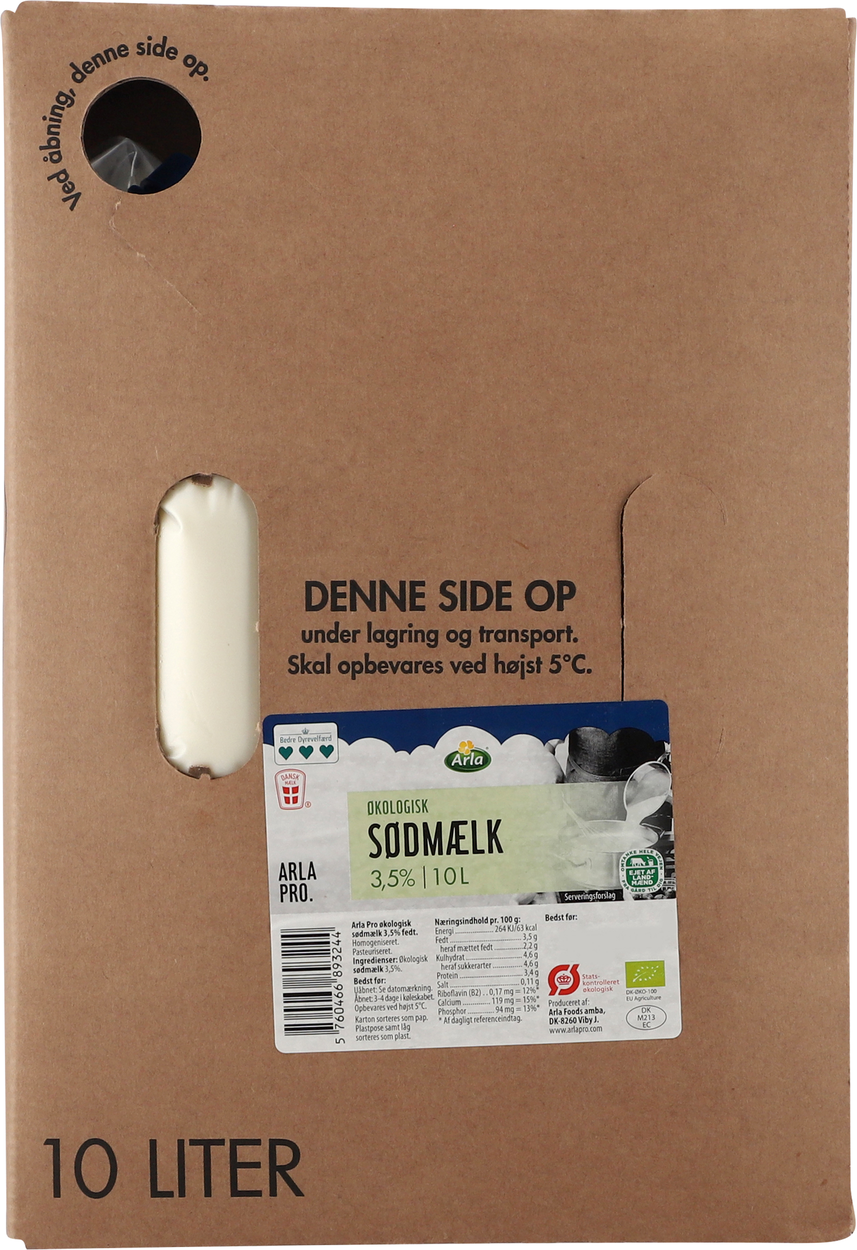 Øko Sødmælk BiB 3,5% 10 l